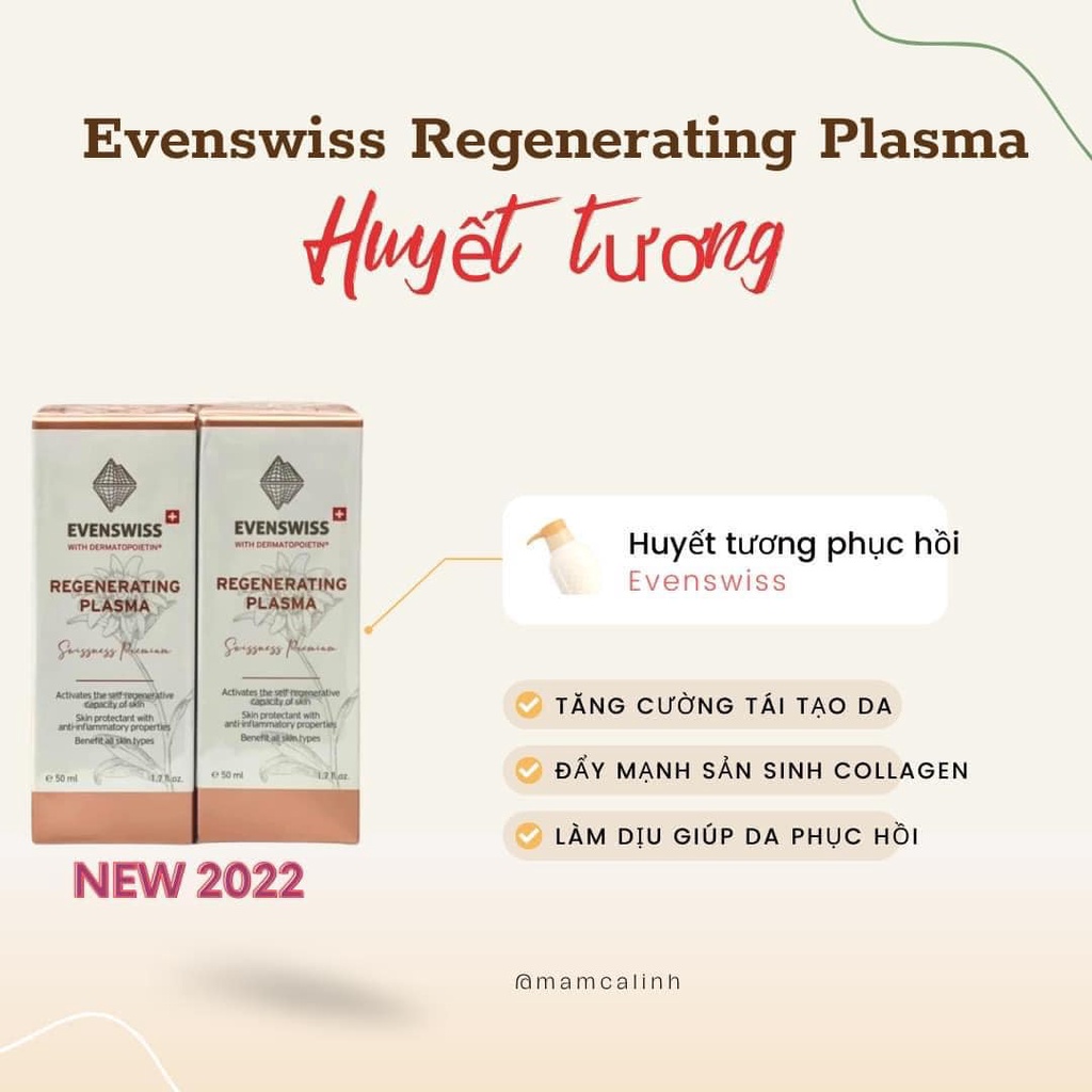 Huyết tương phục hồi da Evenswiss Regenerating Plasma 50ml