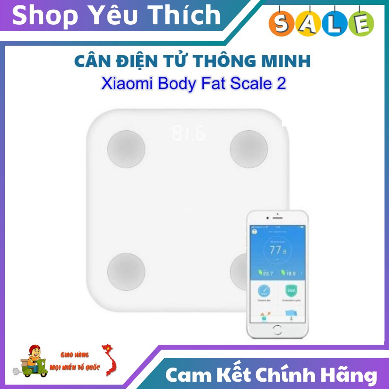 Cân Điện Tử ⭐FREE SHIP⭐ Cân Điện Tử Thông Minh Xiaomi Body Fat Scale 2 Universal Màn Hình LED Hiển Thị Kết Nối Bluetooth