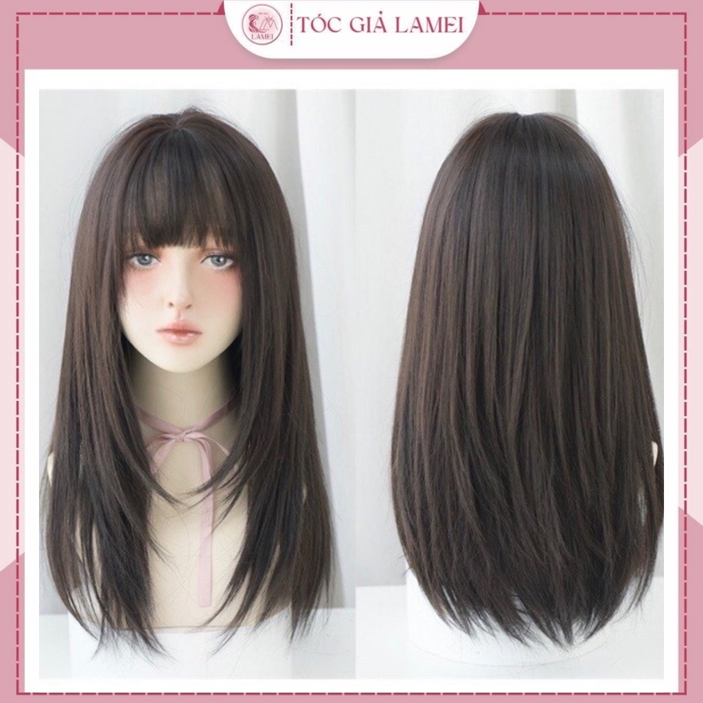 Tóc Giả Nguyên Đầu Đầu Layer Mềm Mượt Như Tóc Thật Tặng Wig 9037