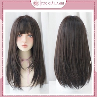 Tóc Giả Nguyên Đầu Dáng Layer Mềm Mượt Như Tóc Thật Có Tặng Kèm Lưới Đội Đầu