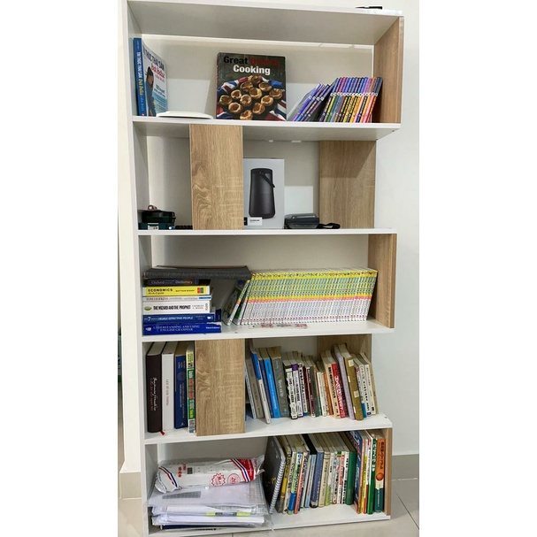 Kệ sách để sàn Mutil 5F kệ sách ziczac phù hợp bàn làm việc thông minh hiện đại- GP105