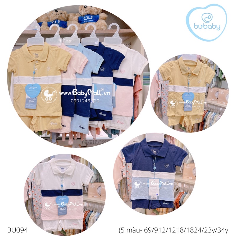 Bubaby Bộ polo áo cộc tay phối ngực Ponie BP032.02