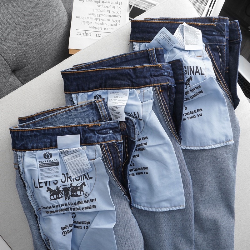 Quần jean Nam Cao cấp Xanh nhạt jean co giãn ống đứng | BigBuy360 - bigbuy360.vn