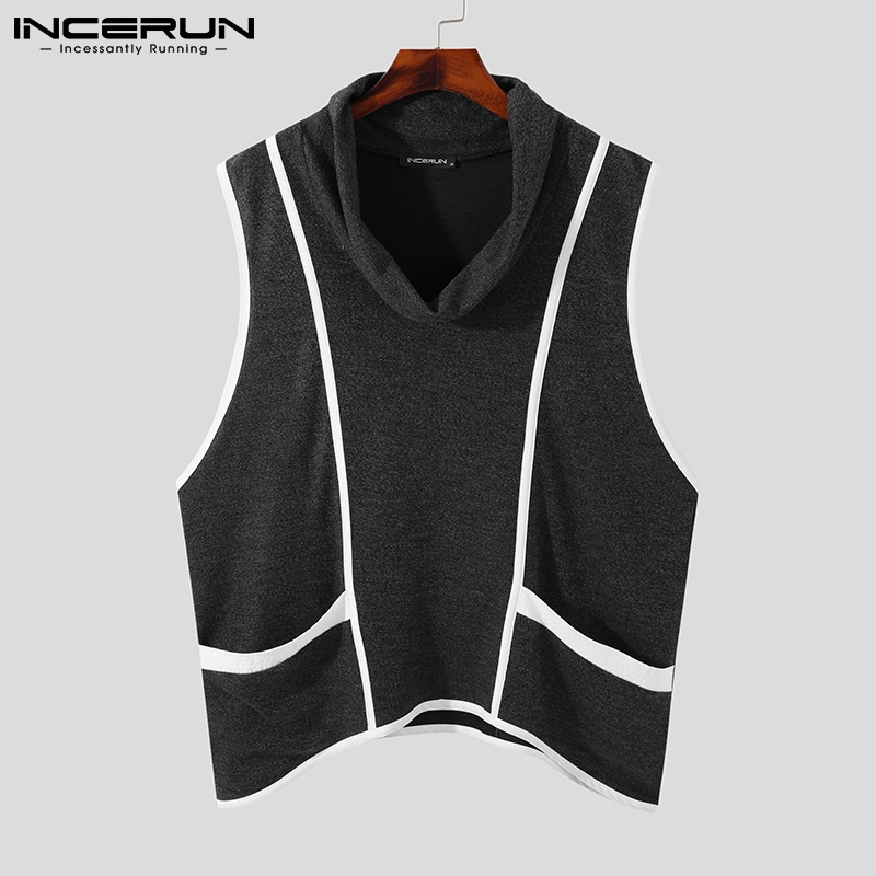 Áo sát nách INCERUN cổ tròn thời trang mùa hè dành cho nam