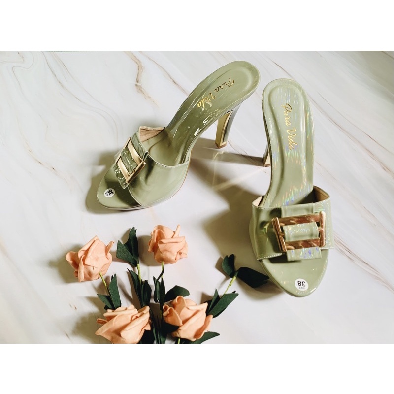 Dép cao gót, dép nữ đế đúp 12 phân GCG04 __