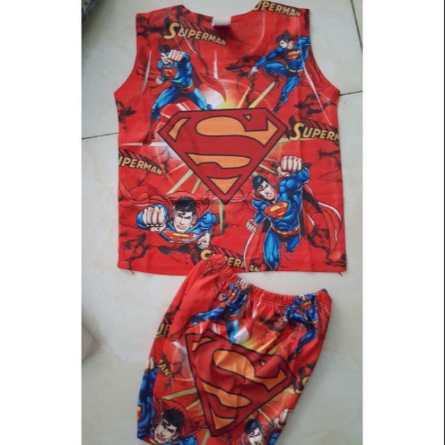 bộ superman 3D thun lạnh size nhí