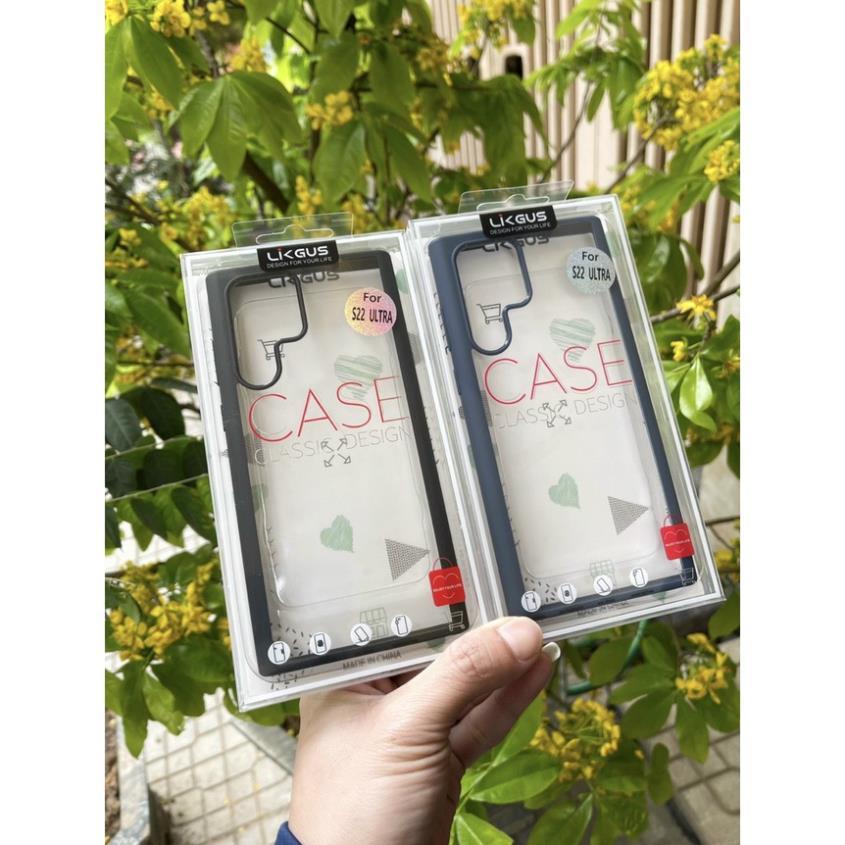 Ốp lưng Likgus trong viền màu Samsung S22, S22 Plus, S22 Ultra viền dẻo chống sốc không ố màu