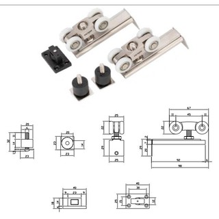 Bánh xe cửa lùa VICKINI 47851 loại 4 bánh trượt êm không gây tiếng động.