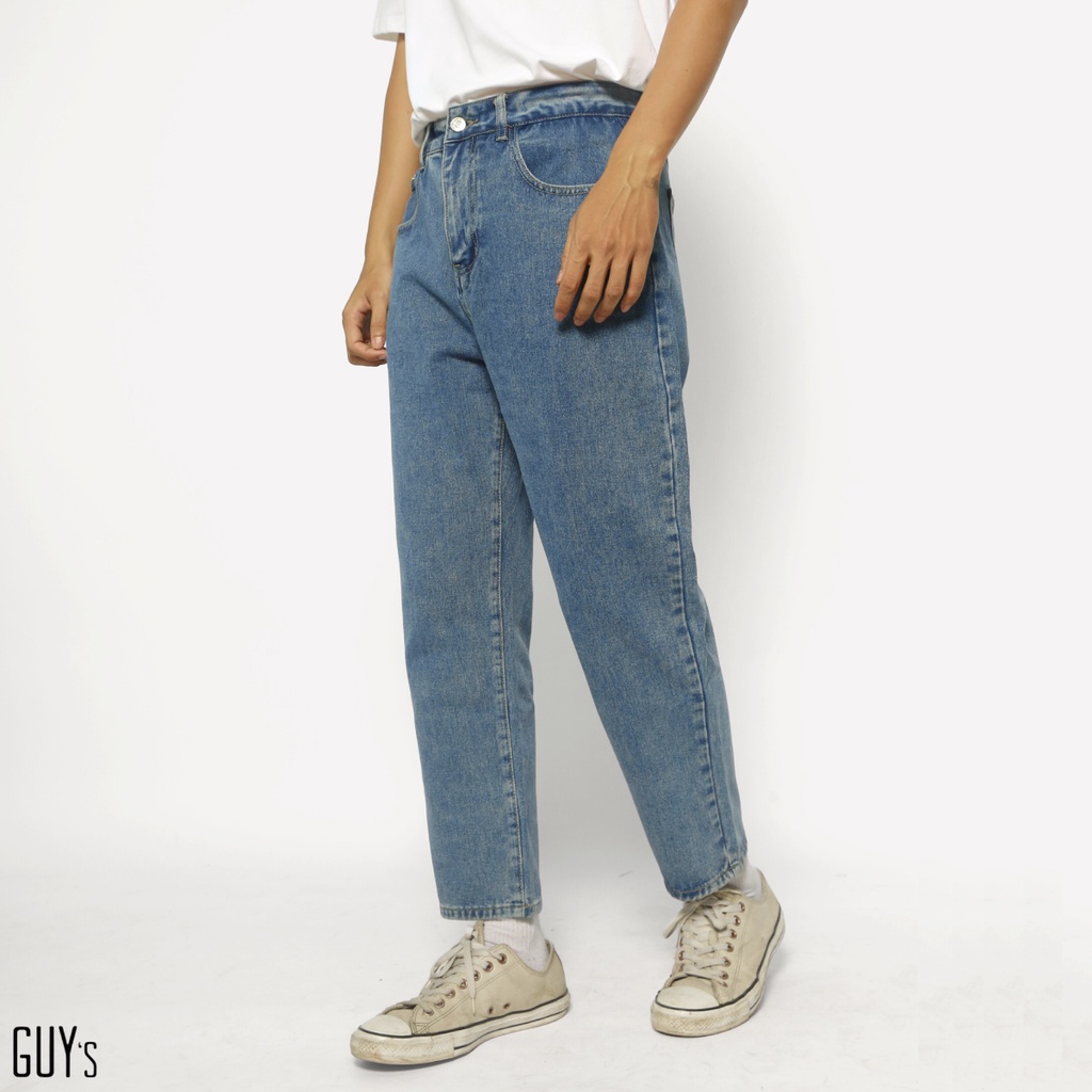 Quần Jeans trơn KK05 GUY's Closet kiểu basic ống suông