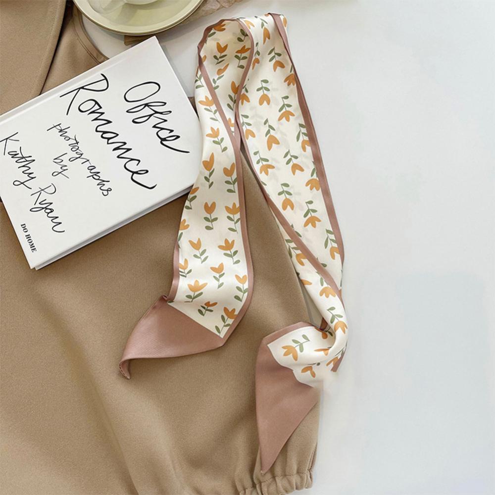 Khăn Quàng Cổ Dài Bằng Lụa Satin Đơn Giản Dễ Phối Đồ Dành Cho Nữ C5N3
