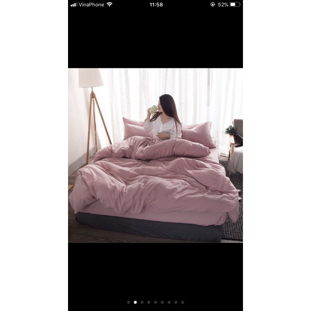 Sét bộ ga gối cotton 4 món hàng nhập khẩu