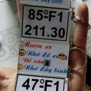 Móc khóa mica in biển số xe