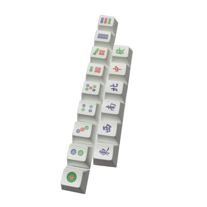 Set 15 Nút Bàn Phím Mạt Chược PBT OEM In Hình Thăng Hoa Cho Bàn Phím Cơ