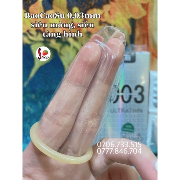 Bao cao su goldentime siêu mỏng 003mm