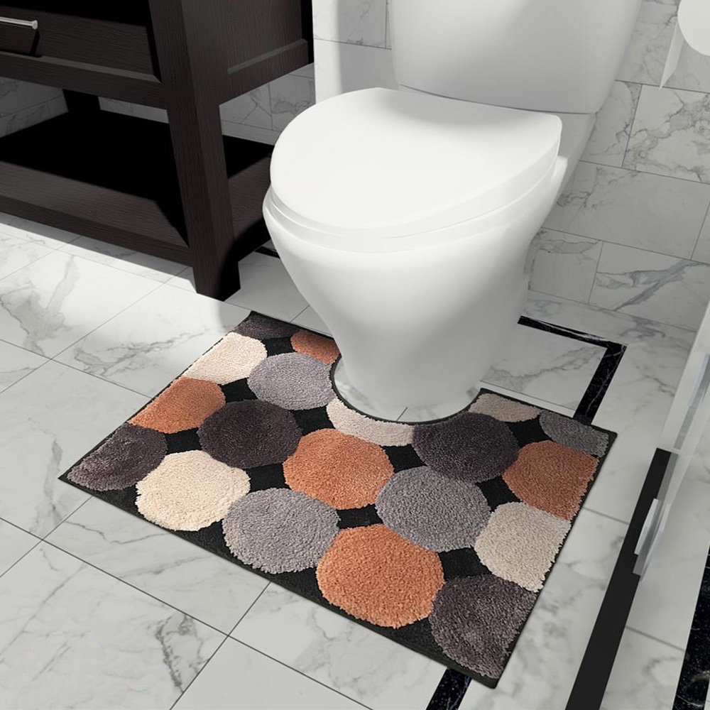 HomeBase HLS Thảm lót sàn lau chân phòng tắm Microfiber chống trượt REMY Thái Lan W50xH60xD1,5 màu nâu