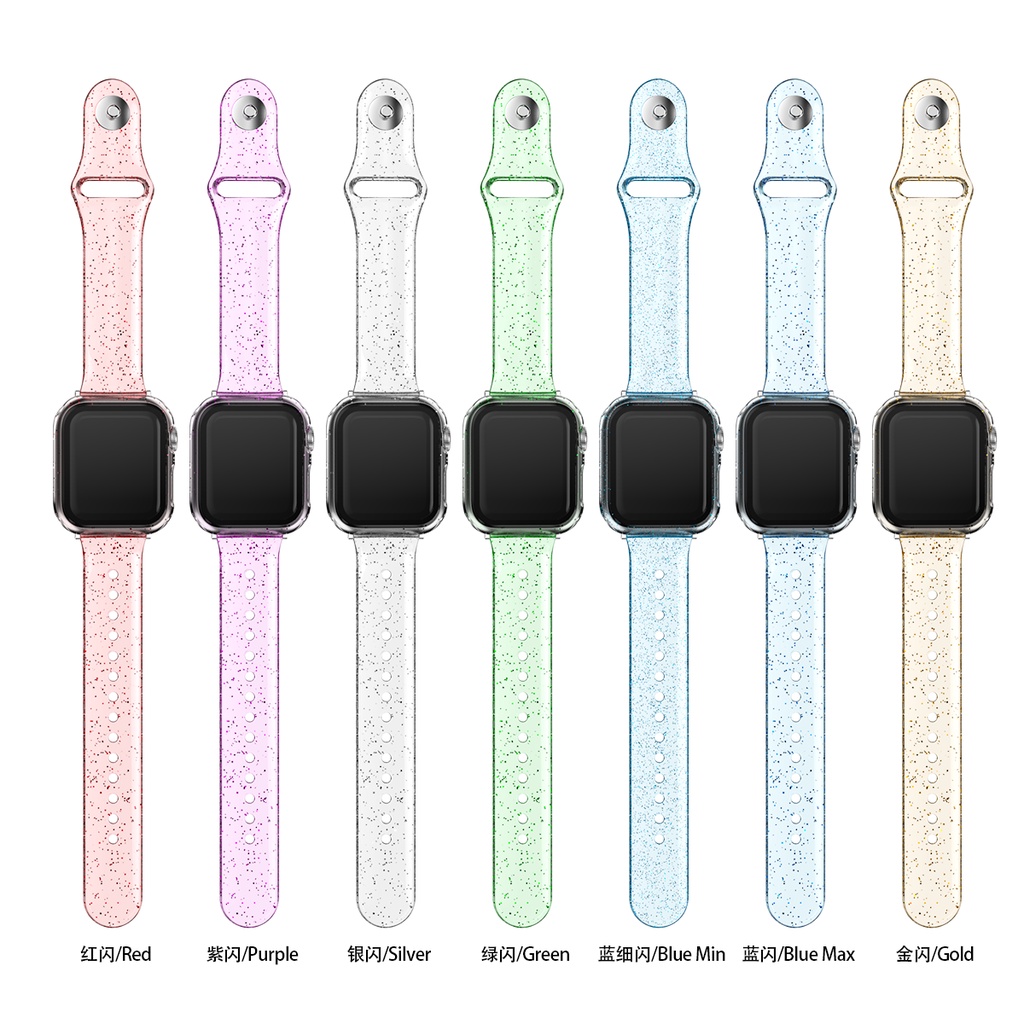 Dây Đeo Trong Suốt Chuyên Dụng Cho Đồng Hồ Thông Minh Apple Watch 38mm 40mm 42mm 44mm 41mm 45mm 7 SE/6/5/4/3/2/1
