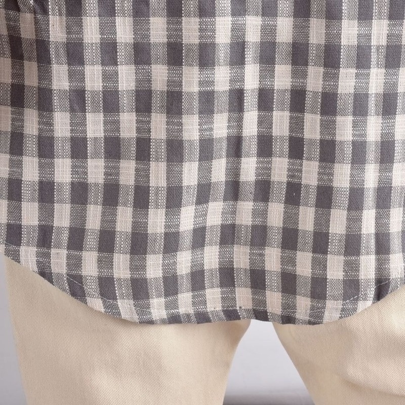 Áo sơ mi Cotton lanh tay dài họa tiết kẻ sọc thời trang xuân thu cho bé trai
