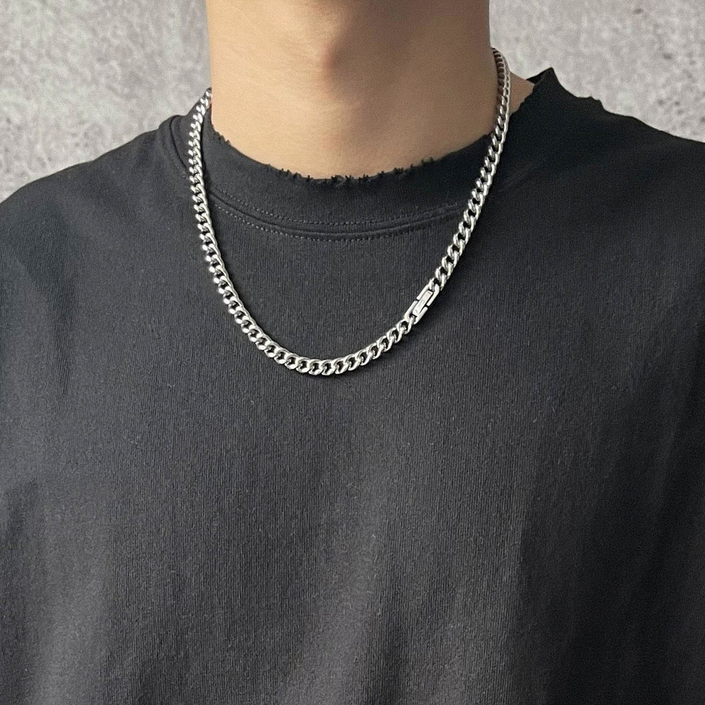 Vòng cổ Thép Titan Thiết Kế Đơn Giản Phong Cách Retro