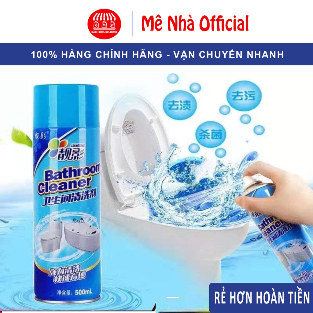 Chai Xịt Tẩy Rửa Nhà Tắm Đa Năng Tạo Bọt Bathroom Cleaner 500ML, Tẩy Siêu Sạch, An Toàn Không Độc Hại