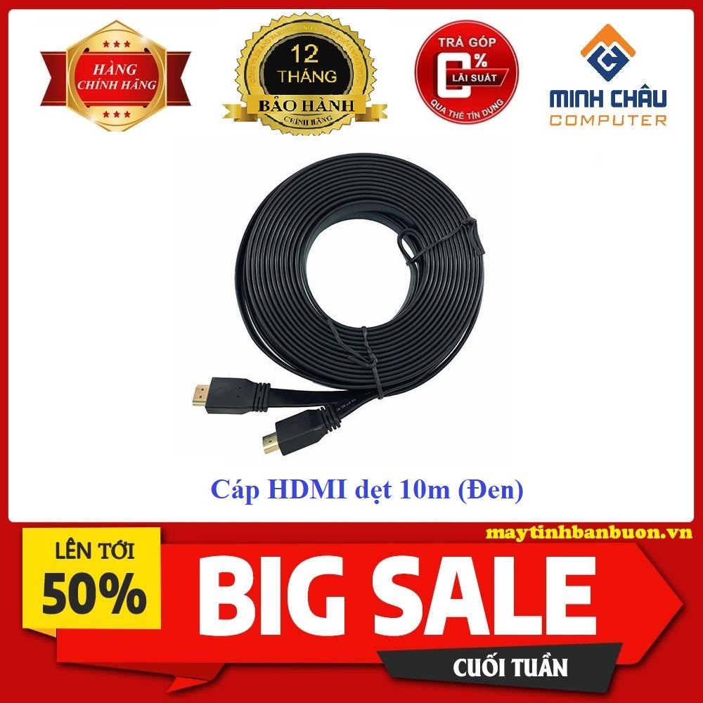 Cáp HDMI dẹt 10m (Đen)