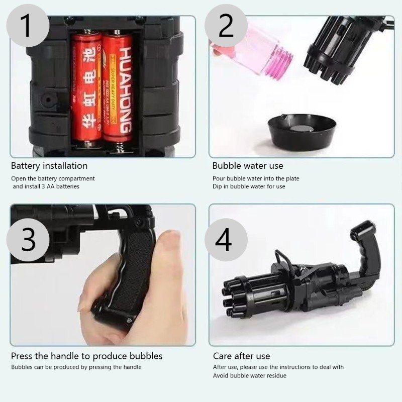 Súng Bắn Bong Bóng 8 Lỗ Cho Bé