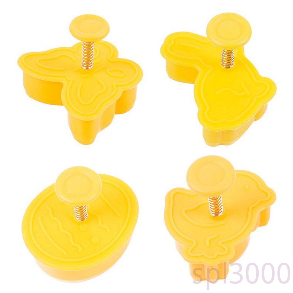 Set 4 Khuôn Nhấn Tạo Hình Làm Bánh Quy Hình Động Vật 3d