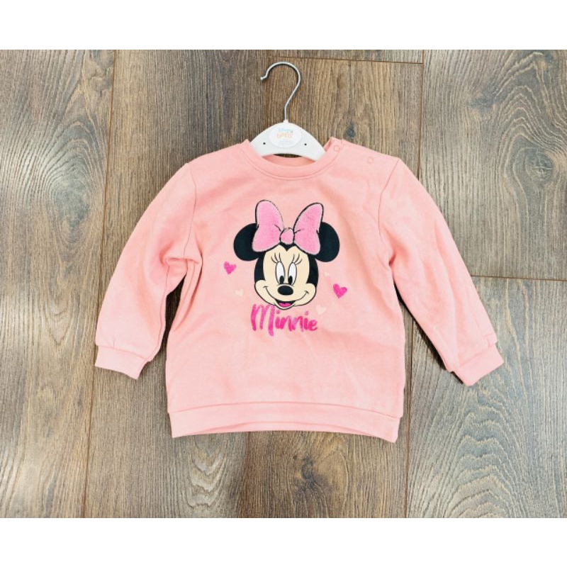 Áo nỉ Disney Minne hồng tqxk xuất dư size nhí