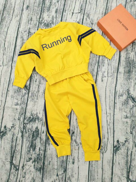 Size 12-40kg hàng cao cấp : Bộ thể thao dài tay Running cho bé gái chính hãng MonoKids