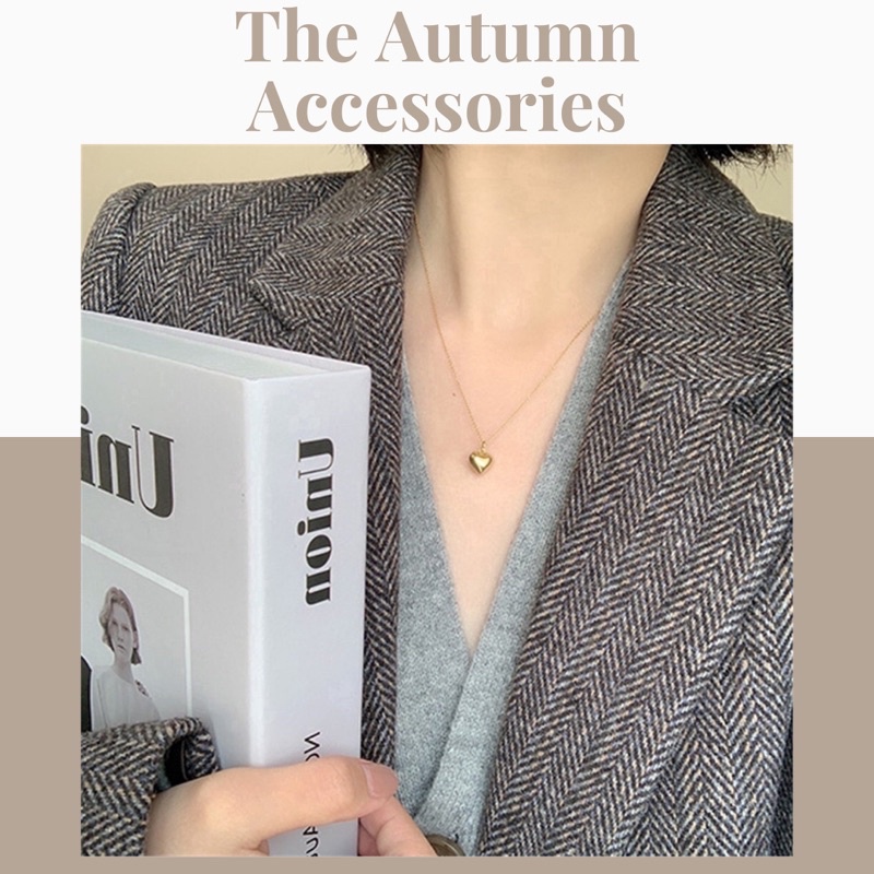 Dây chuyền mạ vàng mặt hình trái tim The Autumn Accessories -DC16