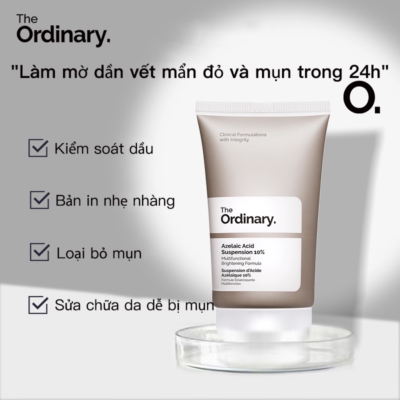 The Ordinary Kem Chấm Mụn Axit Azelaic Suspension 10% Xóa Sẹo/ Làm Trắng Da 30ml