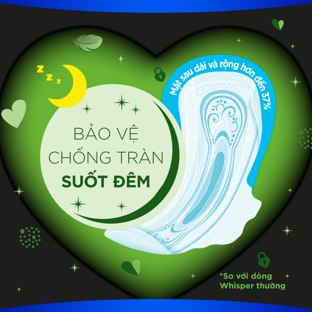 Combo 2 Gói Băng Vệ Sinh WHISPER Siêu Mỏng Có Cánh 31CM Dành Cho Ban Đêm