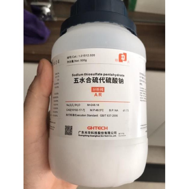 Sodium thiosulfate pentahydrate 10102-17-7 Na2S2O3 .5H2O lọ 500g