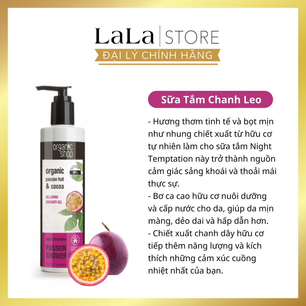 Sữa tắm Dưỡng Da Organic Shop Hữu Cơ 280ml