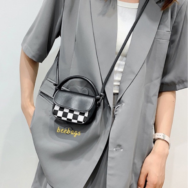 Túi Mini Cầm Tay Họa Tiết Caro Có Dây Đeo Chéo Cá Tính Dễ Phối Đồ | TX41 | Túi Nữ Mini Xinh Đựng Vừa Son Đi Chơi, Cafe