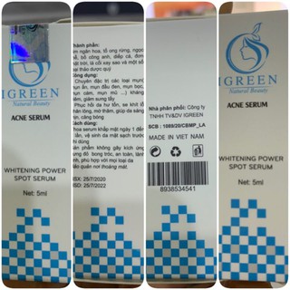 Serum Igreen_ đánh bay mụn, ngừa mụn.