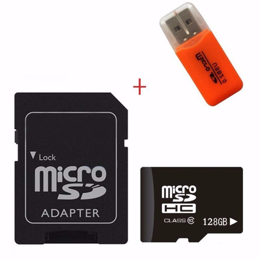 Thẻ nhớ Super Micro SD 128GB / 1GB + Đầu đọc USB (Màu ngẫu nhiên)