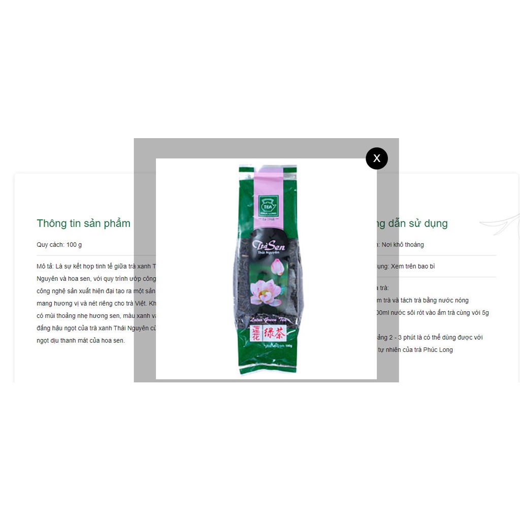 Trà Phúc Long Thái Nguyên Gói Nhỏ 100gr