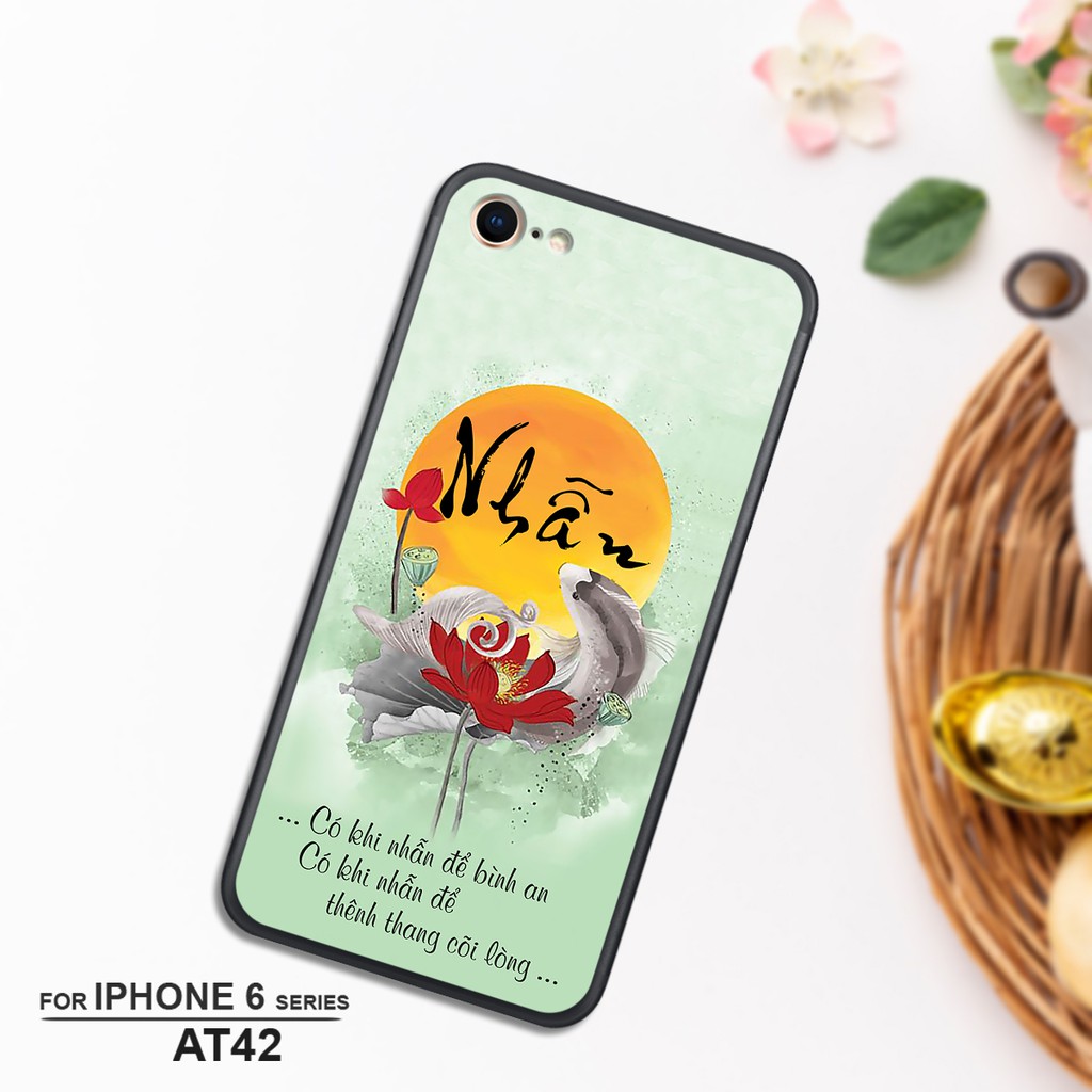 Ốp mặt lưng kính cường lực IPHONE 6/6s - 6/6s Plus - 7/8 - 7/8 Plus - X/Xs - Xr  in chữ thư pháp tâm đức | BigBuy360 - bigbuy360.vn