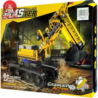 Lego Qi Zhi Le 23004 lắp ráp máy xúc 441 khối