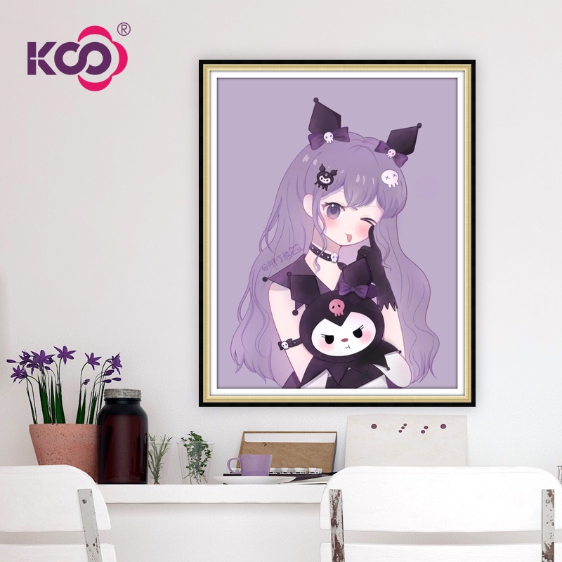 Bộ Tranh Đính Đá 5D Họa Tiết Hoạt Hình Cô Gái Dễ Thương Độc Đáo DIY Dùng Trang Trí Nhà Cửa