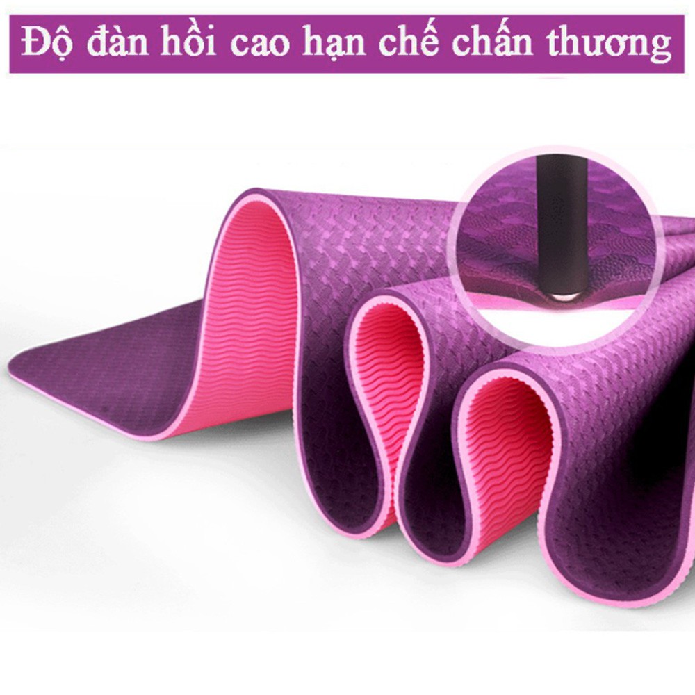 Thảm tập Yoga 8mm in Định tuyến chất liệu TPE 8mm ép 2 lớp cao cấp