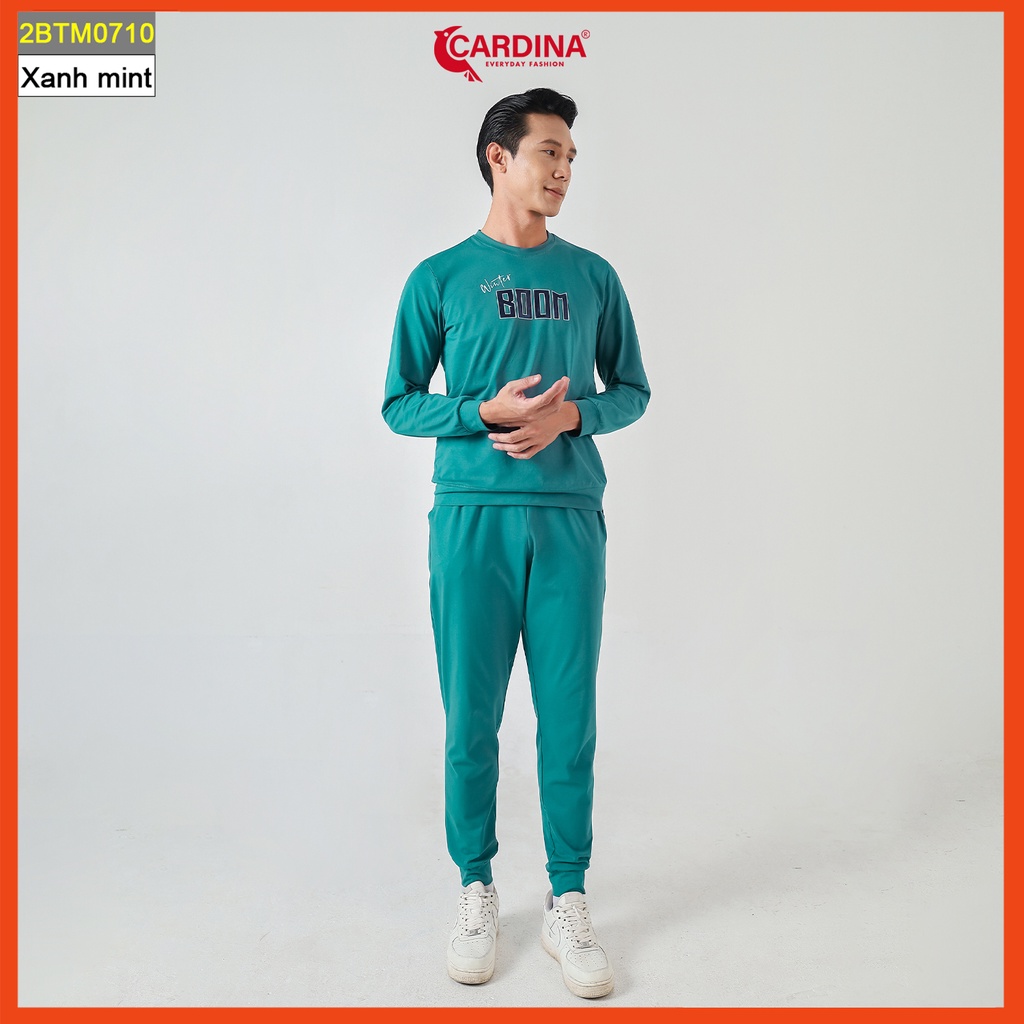 Đồ bộ nam CARDINA chất cotton cao cấp in chữ kiểu dáng thể thao khỏe khoắn 2BTM07