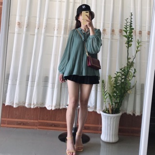 Áo dập li tiểu thư hàng L1