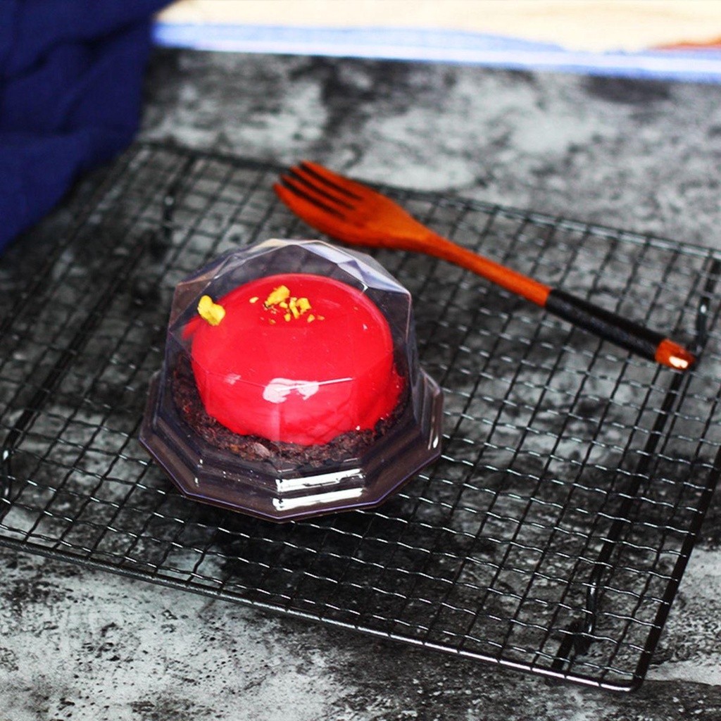 Set 100 Hộp Đựng Bánh Trung Thu Trong Suốt Có Nắp Vòm Giá Đỡ