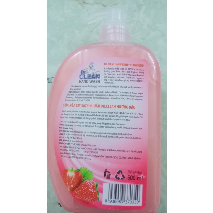 Nước rửa tay Dr.Clean 500ml