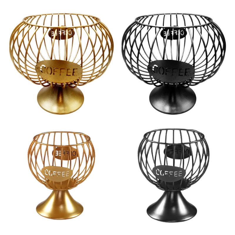 Giỏ Sắt Đựng Cà Phê / Kem Màu Đen Tiện Dụng