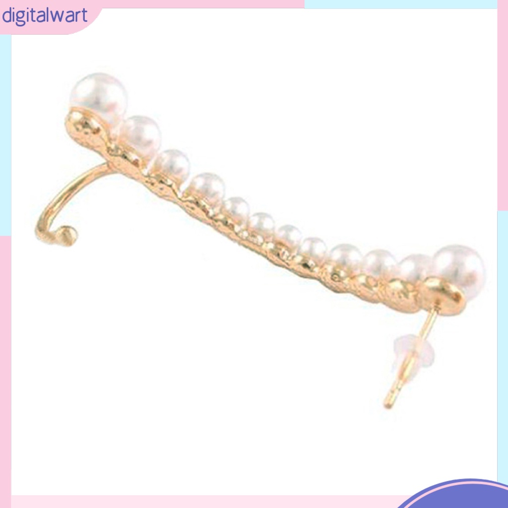 Khuyên tai trái đơn phối đeo vành tai thiết kế đính đá quý ngọc trai nhân tạo sang trọng dành cho nữ