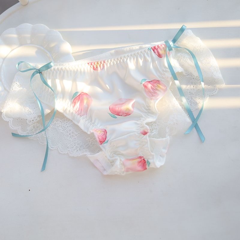 Quần lót vải Cotton phối ren kiểu Nhật Bản thiết kế dễ thương cho nữ