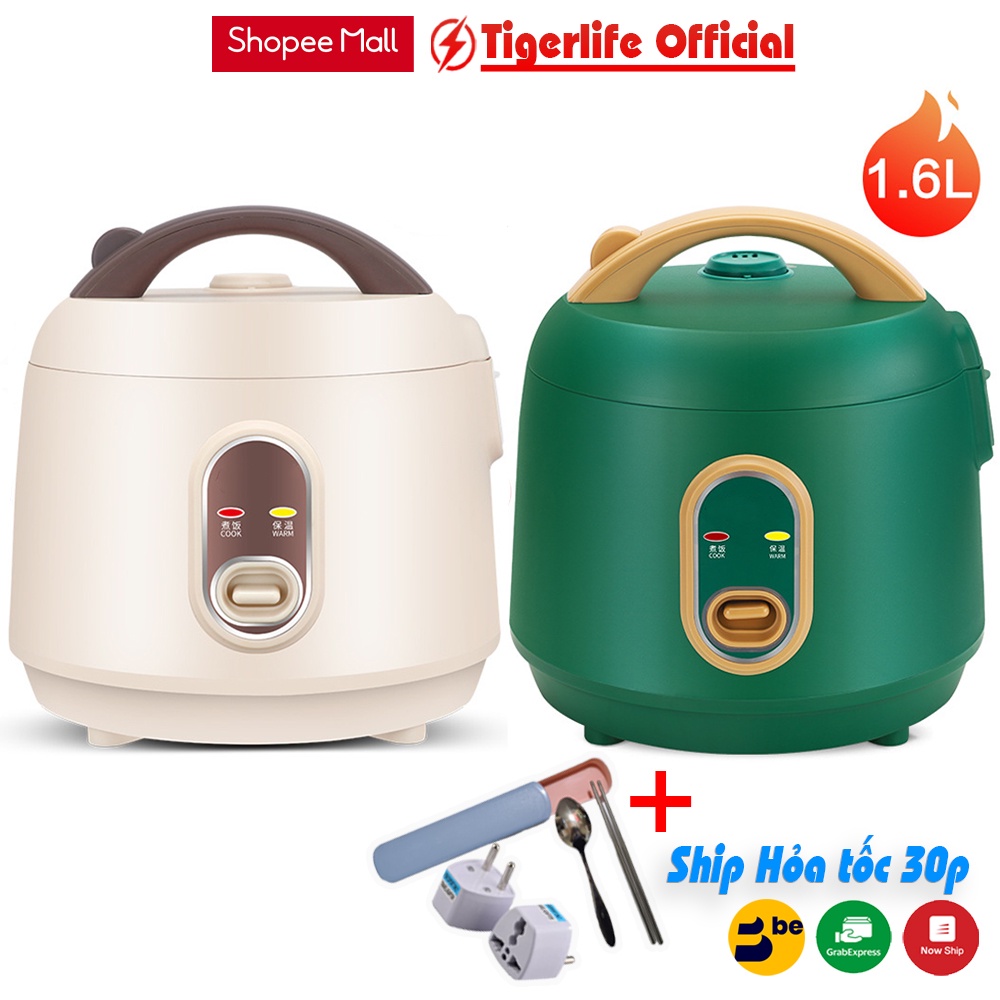 Nồi cơm điện Mini, Tiger Life đa năng tích hợp 2 ngăn - Nấu cơm ngon, nấu cháo, hầm, hấp luộc - Phù hợp cho 1 2 người ăn