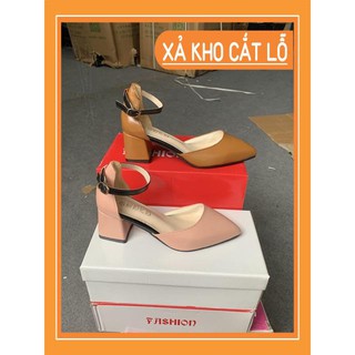 XẢ LỖ -  Giày cao gót da mềm 7cm size 35-40 (msp 1658)